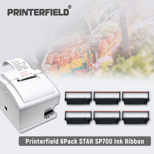 Printerfield Compatible Ribbon Cartridge for STAR SP700/SP742/SP712/RC700 Cash Register/POS Printers Black/Red
