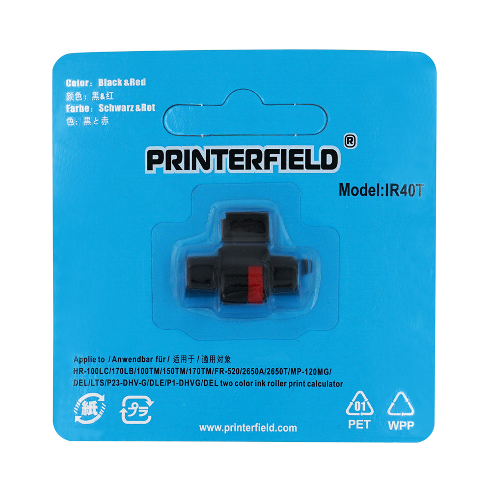 Casio Hr-170rc Victor Universal Two-Color Black/Red Ink Roller