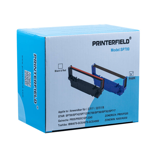 6 Pack Printerfield Compatible Ribbon Cartridge for STAR SP700/SP742/SP712/RC700 Cash Register/POS Printers Black/Red