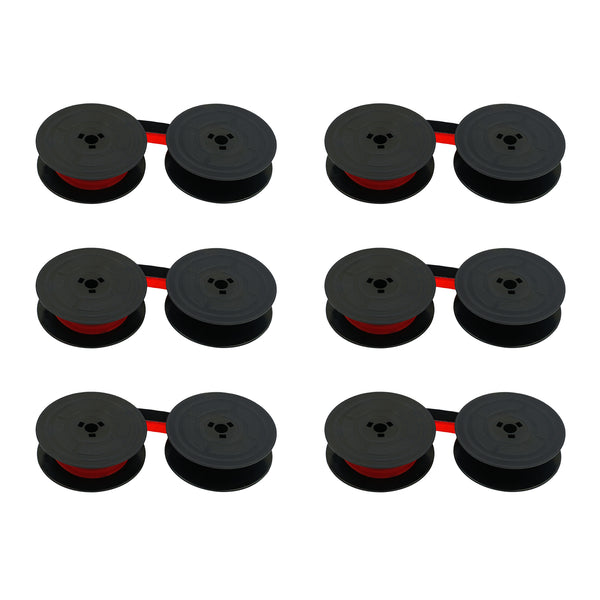 6 Pack Printerfield Compatible Typewriter Ink Spool Ribbon for Olivetti GR.4/GR.8 for OLIVETTI Typewriter for Calculator Olivetti GR4 - Black&Red